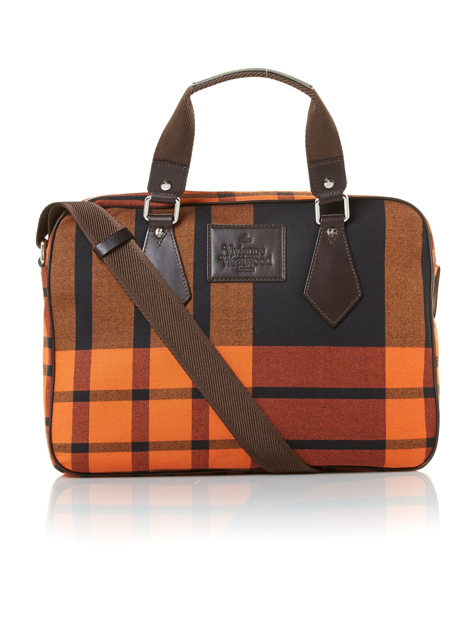 Vivienne Westwood Tartan Laptop Bag in Orange for Men (Black) Lyst