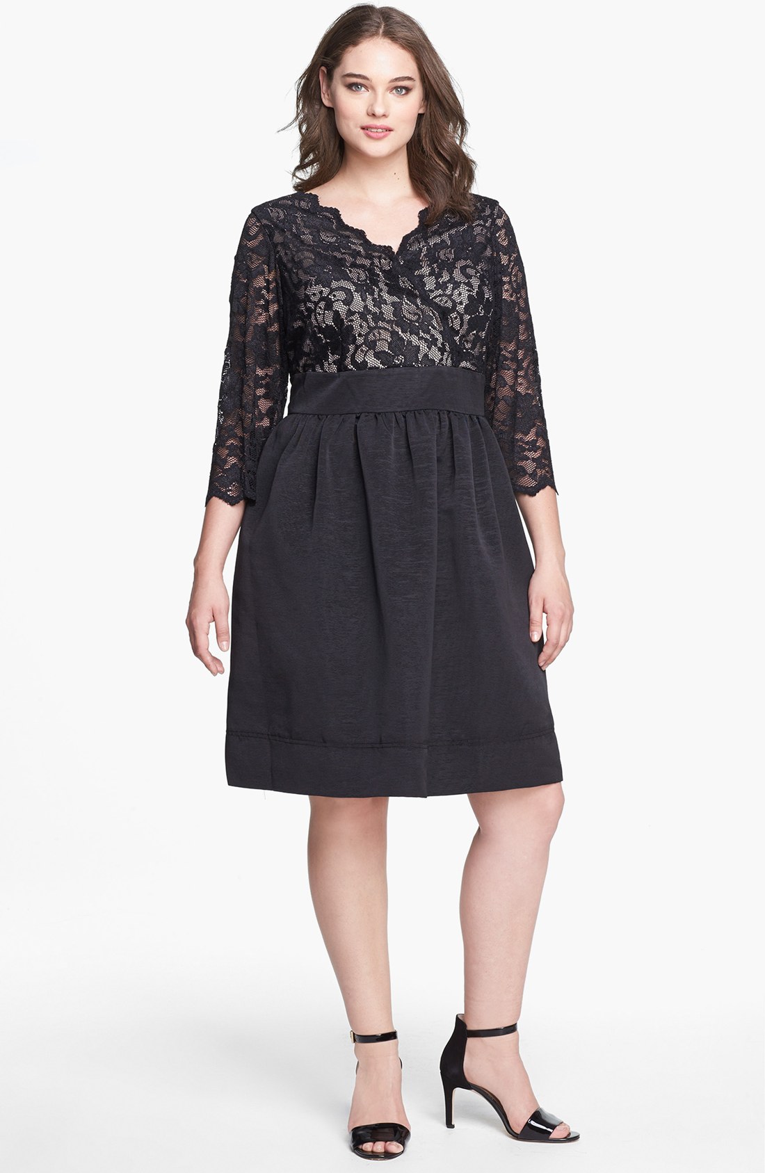 black fit and flare gown