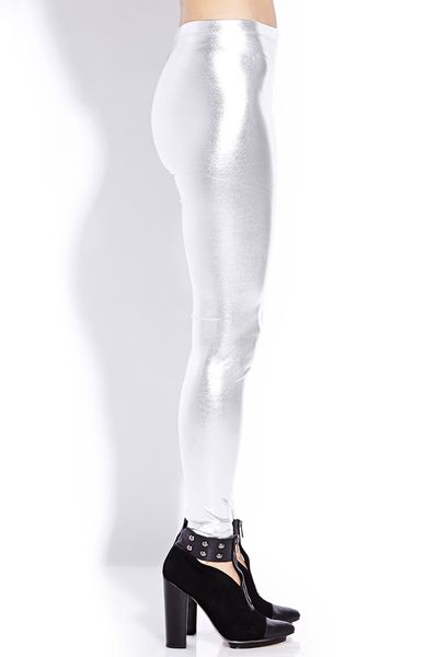 forever 21 silver leggings