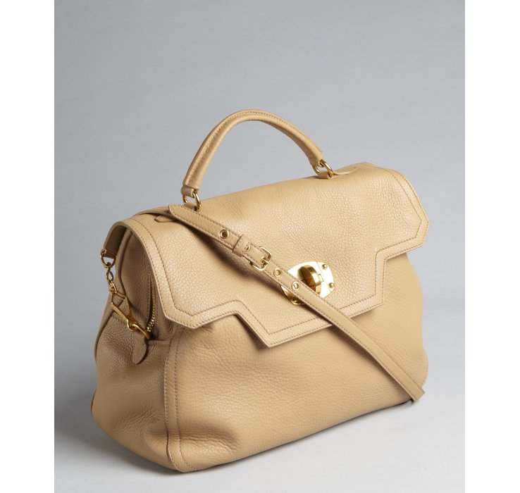 miu miu khaki pebbled leather convertible satchel in beige khaki lyst miu miu khaki pebbled leather convertible satchel in beige khaki lyst