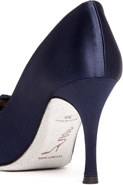 rene caovilla blue heels