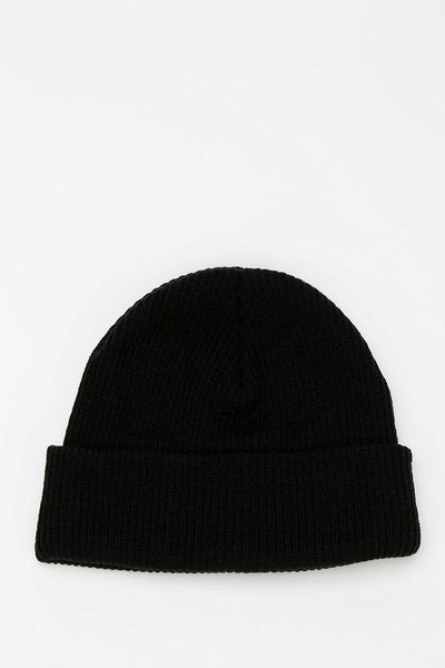 Urban Outfitters Bdg Cuffed Ribknit Beanie in Black