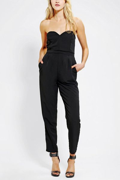 Urban Outfitters Sparkle Fade Strapless Sweetheart Jumpsuit in Black ...
