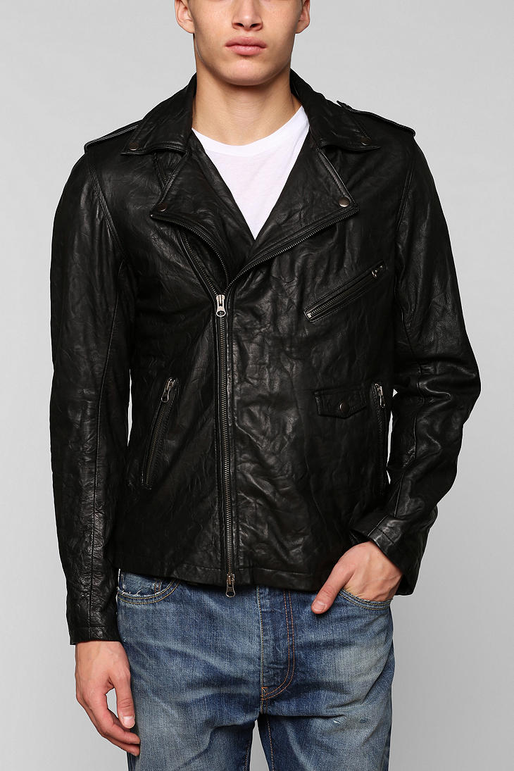 Urban Outfitters Zanerobe Cross Town Leather Jacket in Black for Men ...