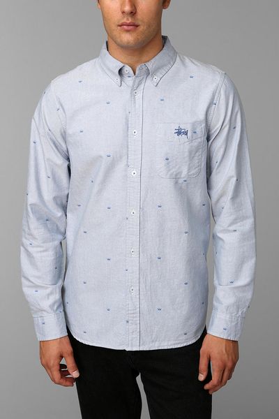 Urban Outfitters Stussy Crown Oxford Button-Down Shirt in Blue for Men ...