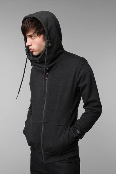 Urban Outfitters Rp Gene Snap Neck Hoodie in Black for Men (CHARCOAL ...