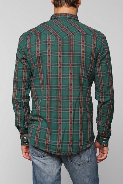 Urban Outfitters Salt Valley Carver Western Shirt in Green for Men