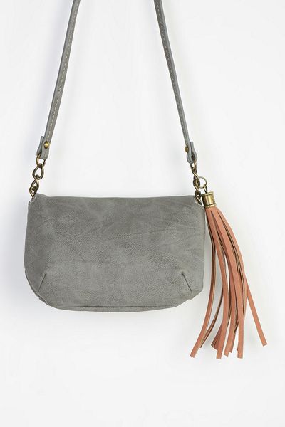Urban Outfitters Ecote Mini Tassel Crossbody Bag in Gray (GREY) | Lyst
