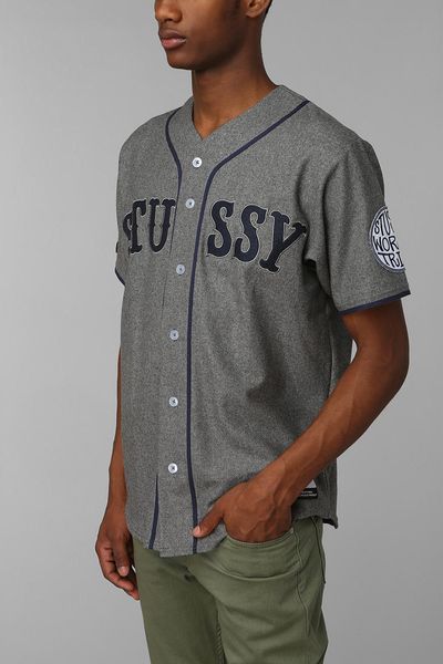 Urban Outfitters Stussy Baseball Shirt in Gray for Men (GREY) | Lyst
