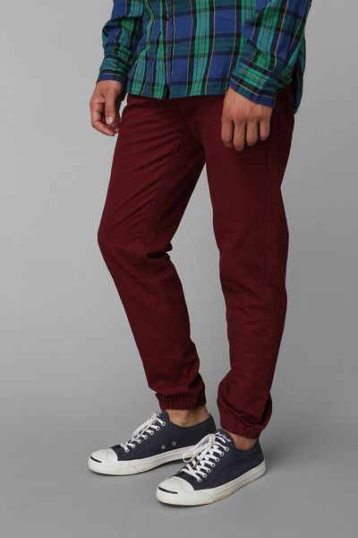 mens maroon jogger pants