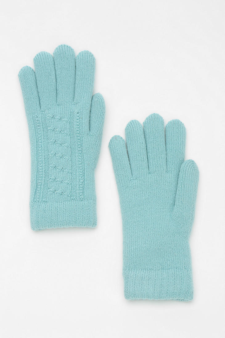 Urban Outfitters Cable Plushlined Glove in Blue (TURQUOISE) | Lyst