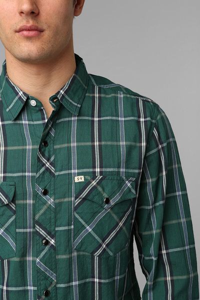 Urban Outfitters Salt Valley Tufts Plaid Western Shirt in Blue for Men ...