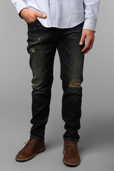 Urban Outfitters Standard Cloth Dark Damage Skinny Jean in Blue for ...