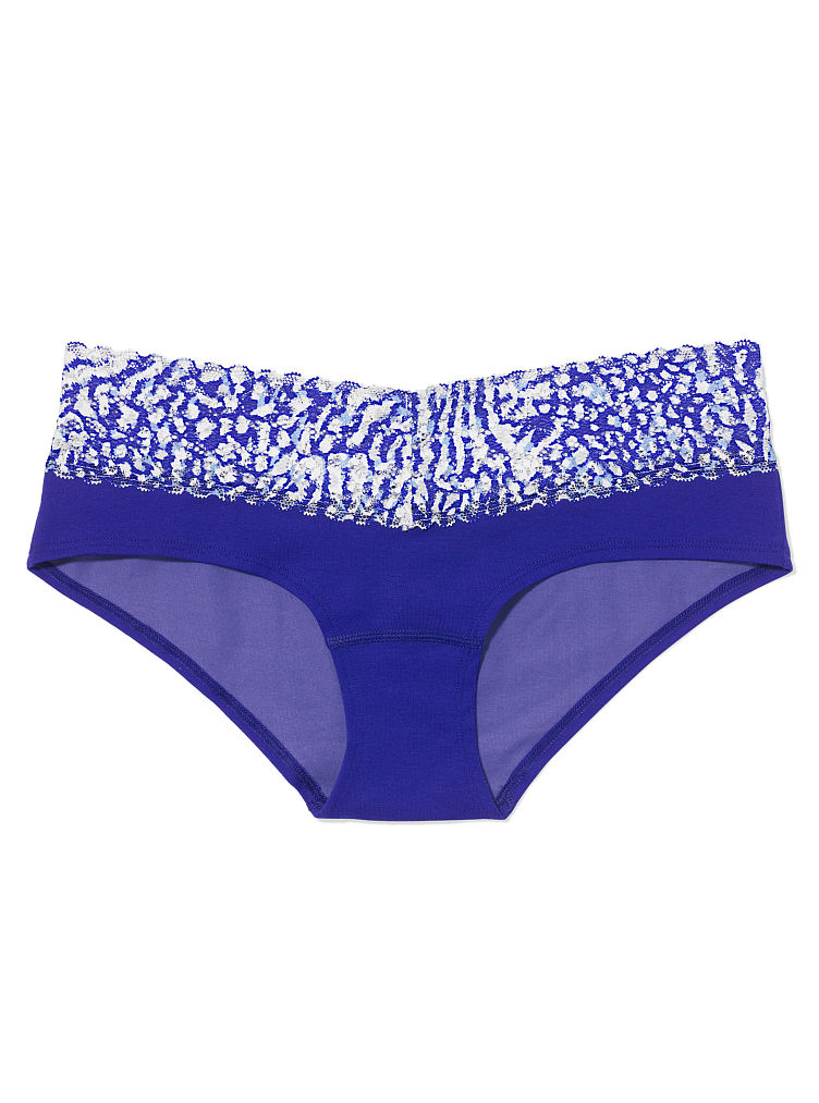 Victoria's Secret Lace Trim Hipster Panty in Blue (navy animal) Lyst