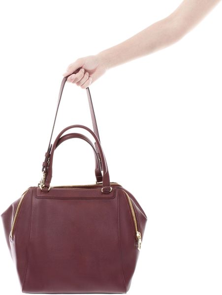 Zara Double Zip Bowling Bag in Purple (Burgundy)
