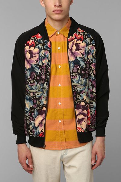 Urban Outfitters Urban Renewal Floral Bomber Jacket in Black for Men ...