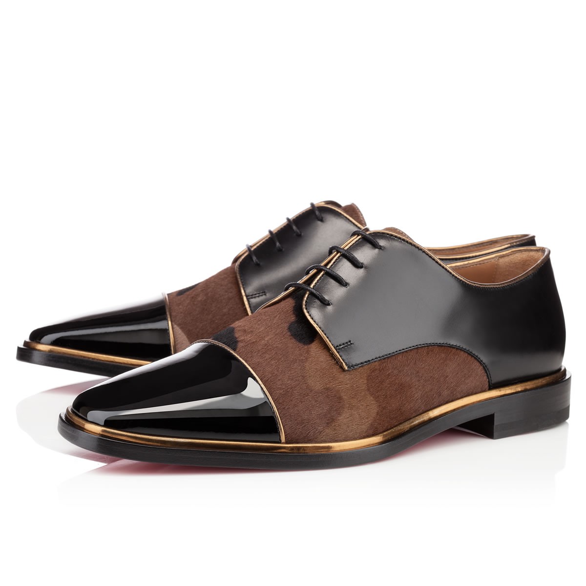Christian Louboutin Mens Flat Lace Up in Brown for Men (black) | Lyst