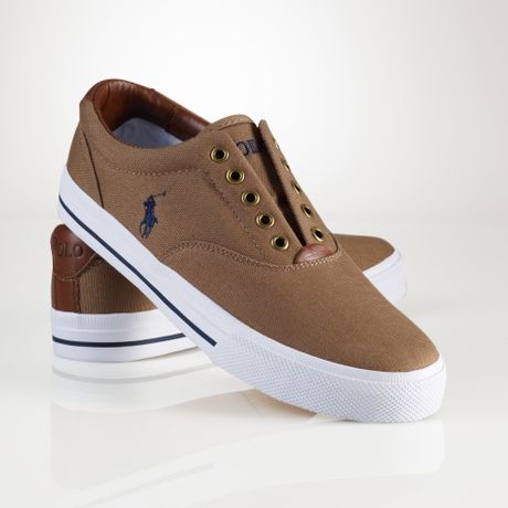 Polo Ralph Lauren Vito Canvas Sneaker in Brown for Men  Lyst