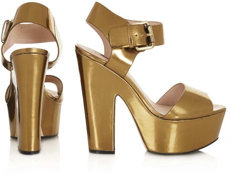 topshop gold flat sandals
