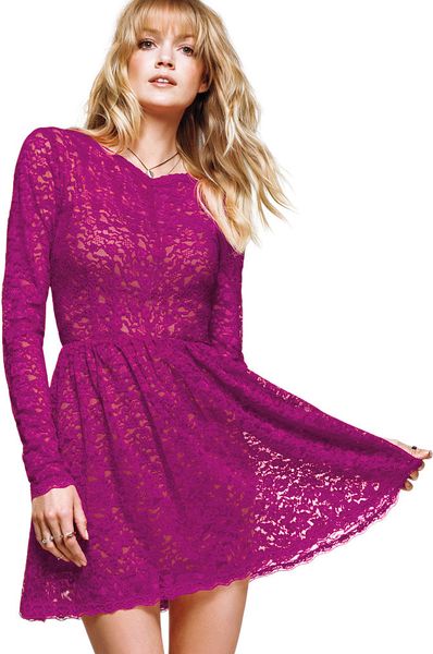 Victoria's Secret Lace Fit and flare Dress in Purple (rhumba)