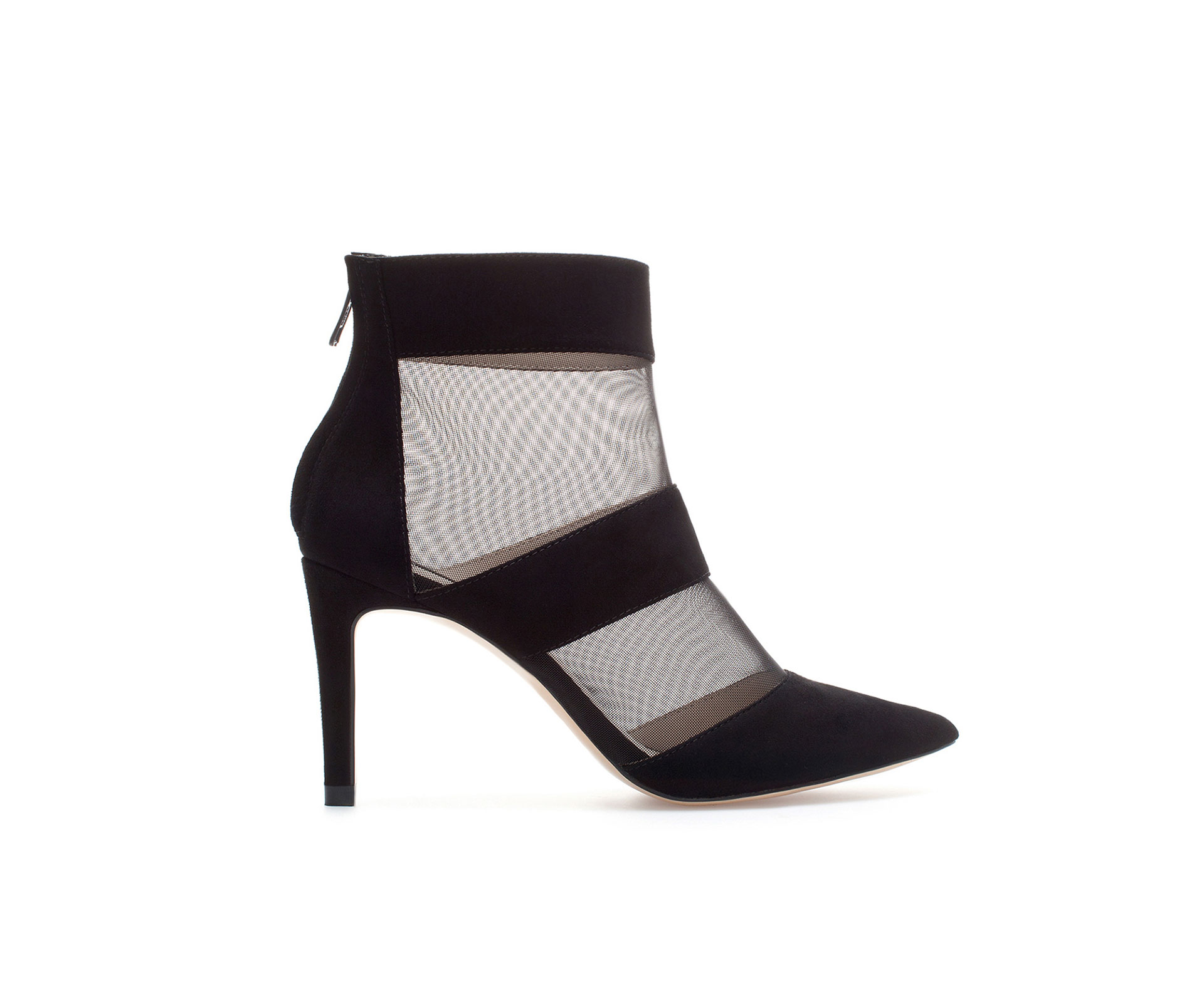 Zara Fishnet Ankle Boot in Black