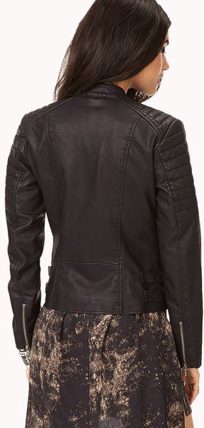Forever 21 Biker Babe Faux Leather Jacket In Black Lyst