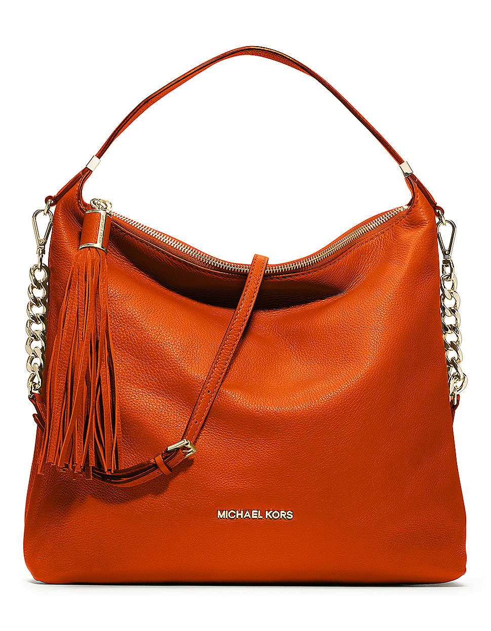 michael kors orange and white purse