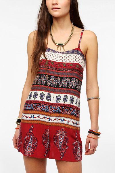 Urban Outfitters Staring At Stars Boho Romper in Red (BOHO PRINT ...