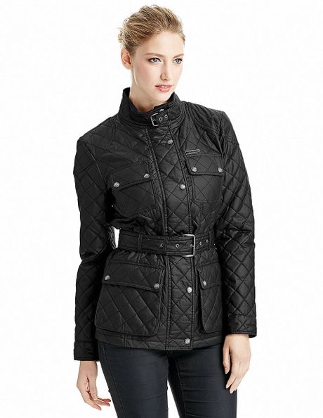 Michael Michael Kors Quilted Jacket with Belt in Black