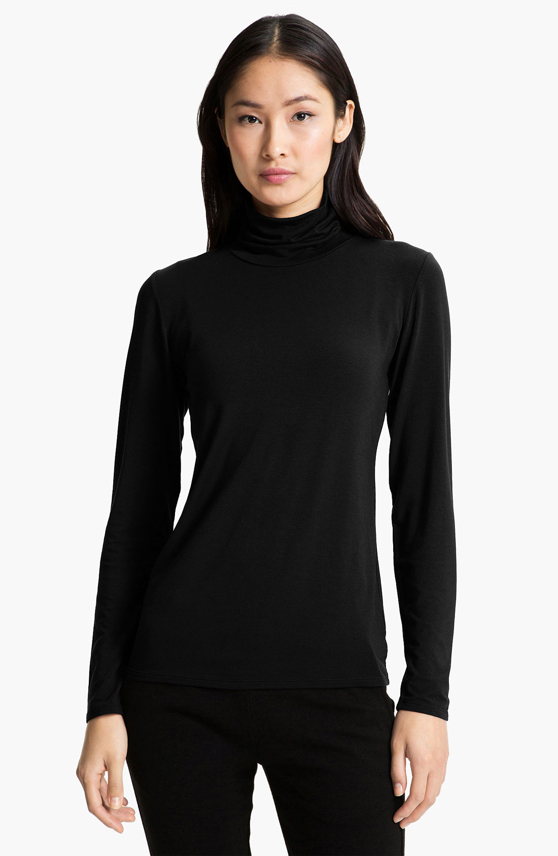 ladies black turtleneck top