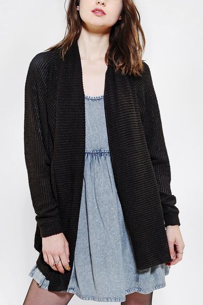 Urban Outfitters Ecote Batwing Knit Cardigan in Black | Lyst