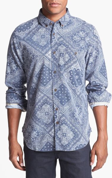 mens blue bandana shirt