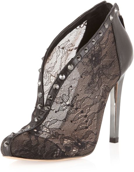 black lace bootie