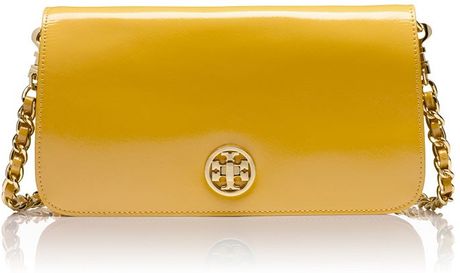 tory burch yellow clutch