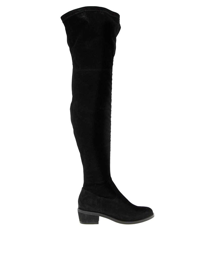 Black Sturmys Flat Over The Knee Boots
