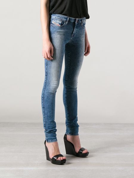 diesel skinzee high waist skinny jeans