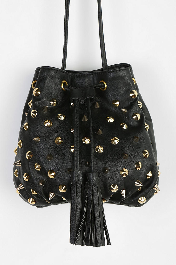 black studded mini bag