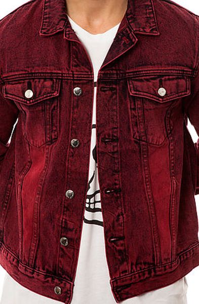 Cheap Monday The Staple Denim Jacket in Red for Men | Lyst