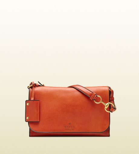 Gucci Harness Leather Shoulder Bag in Orange for Men | Lyst