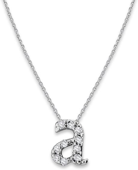 Kc Designs White Gold Diamond Letter A Necklace in Silver (white)