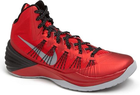 nike red and black basketball shoes