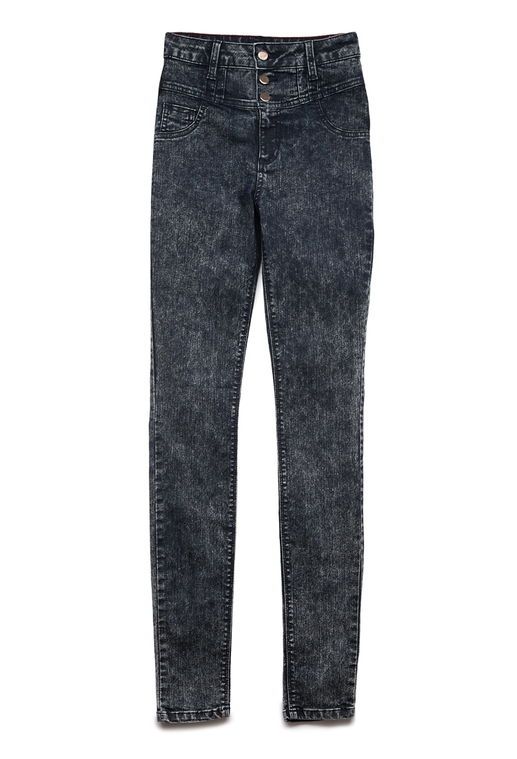 Forever 21 Musthave High Waisted Jeans in Blue (Dark denim)