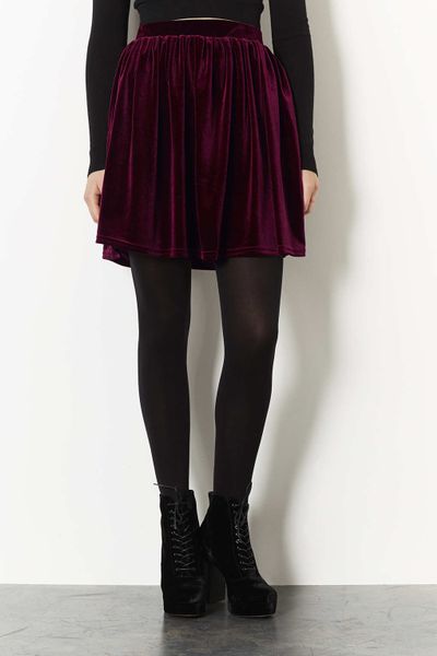 topshop burgundy velvet skater skirt in purple burgundy topshop burgundy velvet skater skirt in purple burgundy