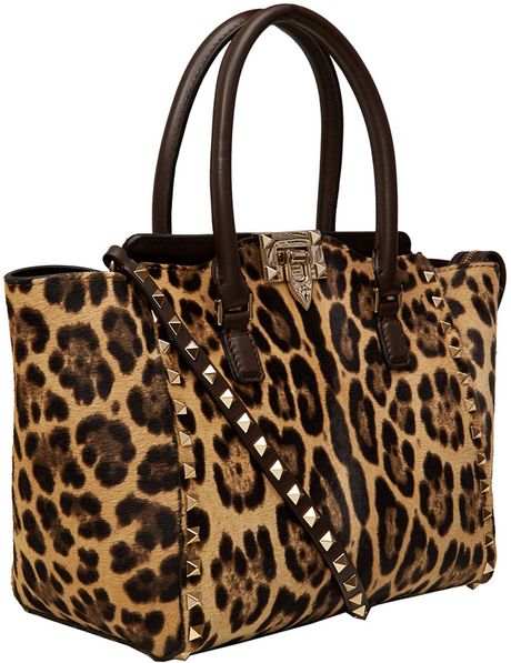 valentino leopard rockstud bag