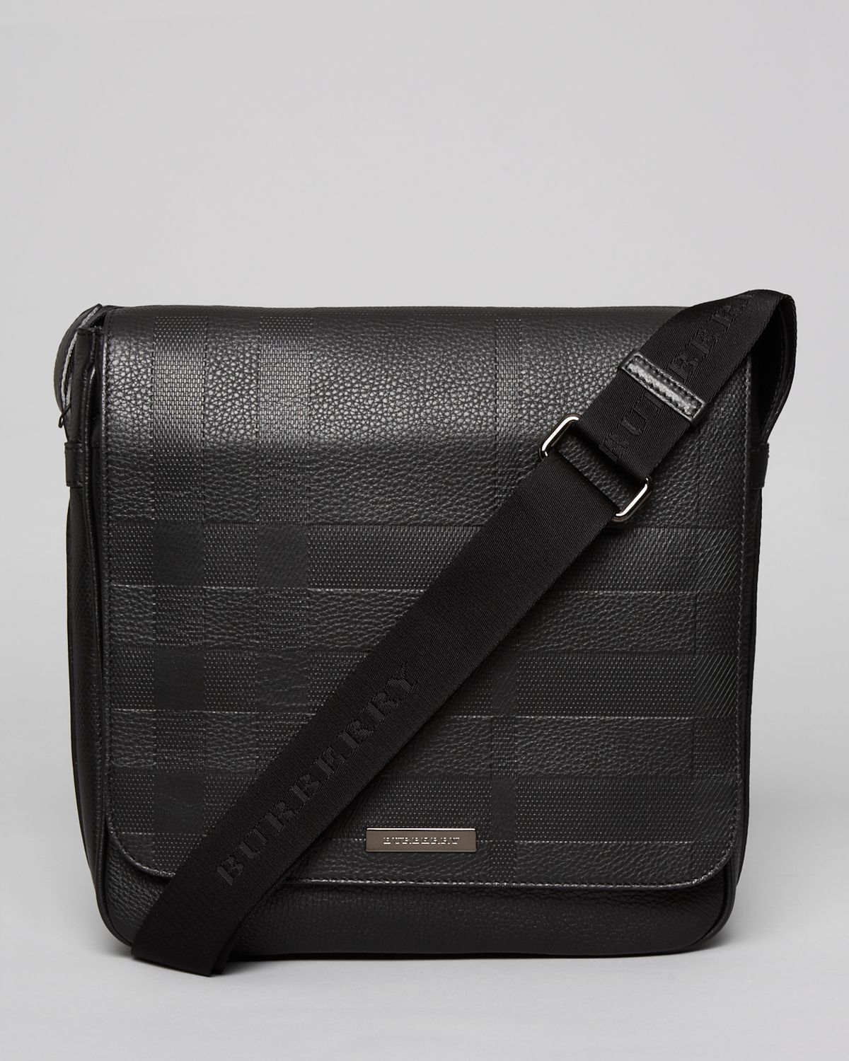 Burberry London Embossed Check Crossbody Bag in Black for Men | Lyst