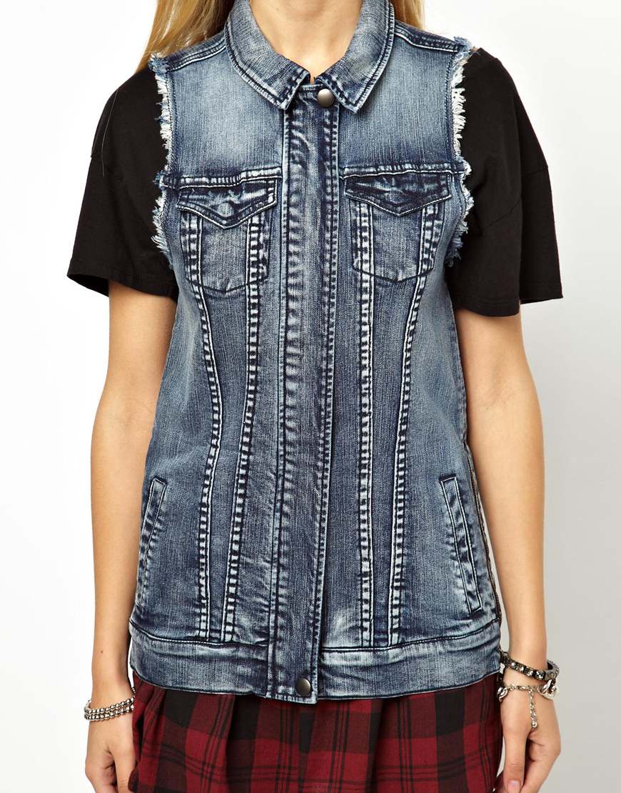 denim gilet