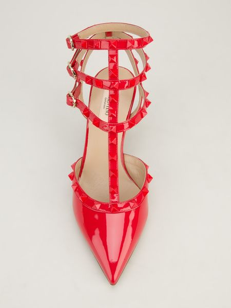 valentino rockstud patent sandals