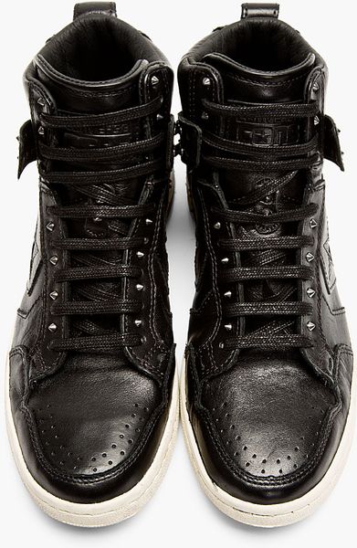mens black leather converse hi tops