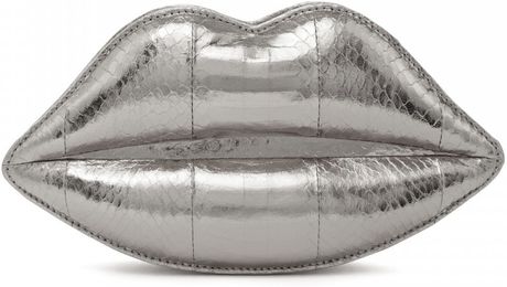 lulu guinness silver clutch