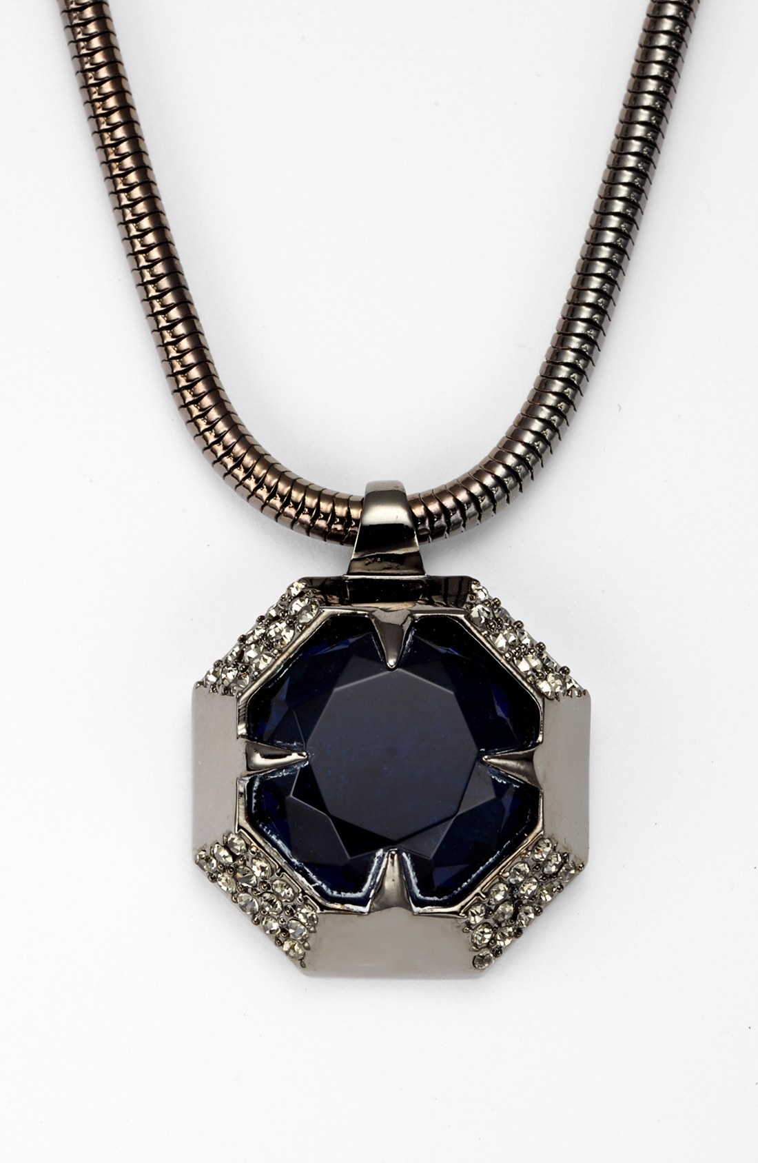 Vince Camuto Jewel Purpose Stone Pendant Necklace in Blue (Hematite